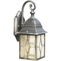 Product photograph of Genoa Outdoor 1 Light Glass Wall Light With Black Silver Frame from Furniture in Fashion