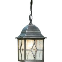 Product photograph of Genoa Outdoor Glass Pendant Light With Black Silver Frame from Furniture in Fashion