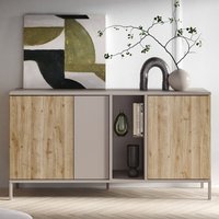 Product photograph of Genoa Wooden Sideboard With 3 Doors In Cashmere And Cadiz Oak from Furniture in Fashion