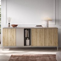 Product photograph of Genoa Wooden Sideboard With 4 Doors In Cashmere And Cadiz Oak from Furniture in Fashion