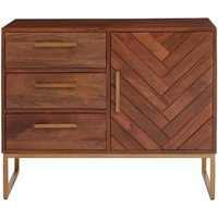 Product photograph of Gijon Mango Wood Sideboard With 1 Door 3 Drawers In Brown from Furniture in Fashion