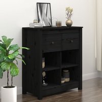 Product photograph of Giles Pine Wood Sideboard With 2 Drawers In Black from Furniture in Fashion