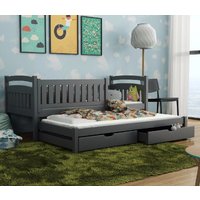 Product photograph of Gilroy Wooden Day Bed With Bonnell Mattress And Trundle In Graphite from Furniture in Fashion