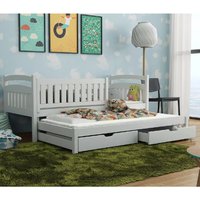 Product photograph of Gilroy Wooden Day Bed With Bonnell Mattress And Trundle In White from Furniture in Fashion