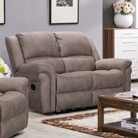 Product photograph of Girona Manual Recliner Fabric 2 Seater Sofa In Taupe from Furniture in Fashion