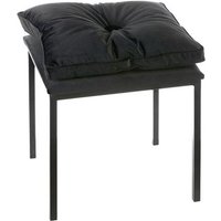 Product photograph of Glam Velvet Stool In Black With Metal Legs from Furniture in Fashion