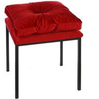 Product photograph of Glam Velvet Stool In Red With Black Metal Legs from Furniture in Fashion