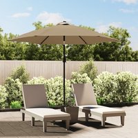 Product photograph of Gloria Parasol With Led Lights And Steel Pole In Taupe from Furniture in Fashion