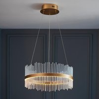 Product photograph of Grimsby Led Clear Glass Rods Ceiling Pendant Light In Gold from Furniture in Fashion