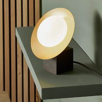 Product photograph of Goshen Opal Glass Shade Table Lamp In Gold And Dark Bronze from Furniture in Fashion