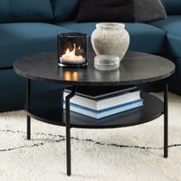 Product photograph of Grace Wooden Coffee Table With 1 Shelf In Black Marble Effect from Furniture in Fashion