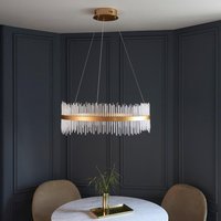 Product photograph of Grimsby Clear Glass Small Pendant Ceiling Light In Brushed Gold from Furniture in Fashion