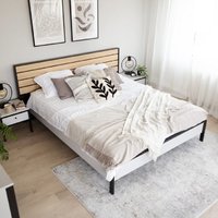 Product photograph of Guelph Wooden King Size Bed In Grey from Furniture in Fashion