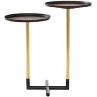 Product photograph of Hallo Iron Duplex Side Tables In Black And Gold from Furniture in Fashion