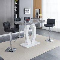 Product photograph of Halo Melange High Gloss Bar Table With 4 Candid Black Stools from Furniture in Fashion