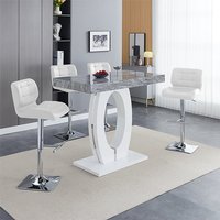 Product photograph of Halo Melange High Gloss Bar Table With 4 Candid White Stools from Furniture in Fashion