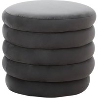Product photograph of Hamburg Velvet Footstool Round In Graphite from Furniture in Fashion