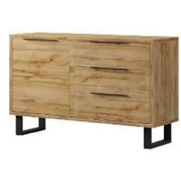 Product photograph of Hamburg Wooden Sideboard With 1 Door 3 Drawers In Wotan Oak from Furniture in Fashion