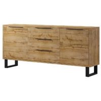 Product photograph of Hamburg Wooden Sideboard With 2 Doors 3 Drawers In Wotan Oak from Furniture in Fashion