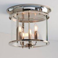 Product photograph of Hampworth 3 Lights Clear Glass Ceiling Light In Bright Nickel from Furniture in Fashion