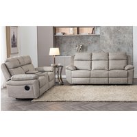 Product photograph of Hanford Electric Fabric Recliner 3 2 Sofa Set In Silver Grey from Furniture in Fashion