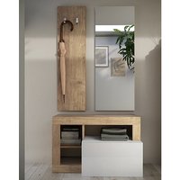 Product photograph of Hanmer High Gloss Hallway Furniture Set In White Knotty Oak from Furniture in Fashion