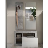 Product photograph of Hanmer High Gloss Hallway Furniture Set In White And Concrete from Furniture in Fashion