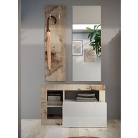 Product photograph of Hanmer High Gloss Hallway Furniture Set In White And Pear from Furniture in Fashion