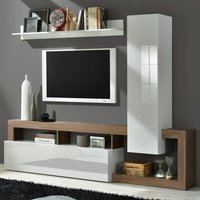 Product photograph of Hanmer Small White Gloss Entertainment Wall Unit In Mercure from Furniture in Fashion