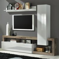 Product photograph of Hanmer Small White Gloss Entertainment Wall Unit In Pero from Furniture in Fashion