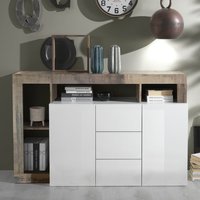 Product photograph of Hanmer White Gloss Sideboard With 2 Doors 3 Drawers In Pero from Furniture in Fashion