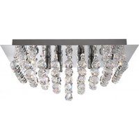 Product photograph of Hanna Square Polished Chrome And Crystal Ceiling Light from Furniture in Fashion