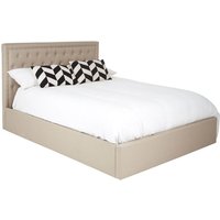 Product photograph of Hannata Fabric Storage Ottoman King Size Bed In Beige from Furniture in Fashion