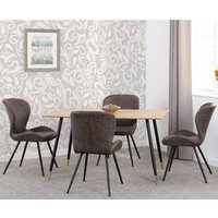 Product photograph of Hanover Oak Wooden Dining Table With 4 Qinson Brown Chairs from Furniture in Fashion