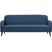 Product photograph of Harare Fabric 3 Seater Sofa Bed With Black Legs In Cyan from Furniture in Fashion