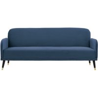 Product photograph of Harare Fabric 3 Seater Sofa Bed In Cyan With Wooden Legs from Furniture in Fashion