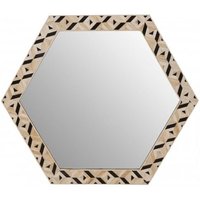 Product photograph of Harla Hexagonal Wall Bedroom Mirror In Black And Ivory Frame from Furniture in Fashion