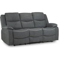 Product photograph of Harris Fabric Electric Recliner 3 Seater Sofa In Graphite from Furniture in Fashion