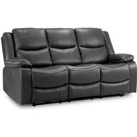 Product photograph of Harris Faux Leather Electric Recliner 3 Seater Sofa In Black from Furniture in Fashion