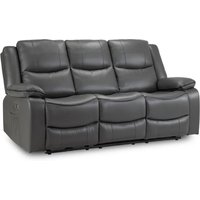 Product photograph of Harris Faux Leather Electric Recliner 3 Seater Sofa In Grey from Furniture in Fashion