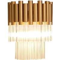 Product photograph of Harrogate Hanging Crystal Shade Wall Light In Matt Gold from Furniture in Fashion