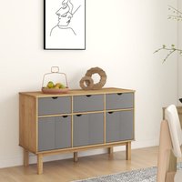 Product photograph of Harrow Wooden Sideboard With 3 Doors 3 Drawers In Grey Brown from Furniture in Fashion