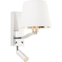 Product photograph of Harvey 1 Light Wall Light With Spotlight In Bright Nickel from Furniture in Fashion