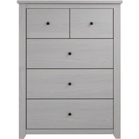 Product photograph of Havanan Wooden Chest Of 5 Drawers In Grey from Furniture in Fashion