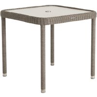 Product photograph of Haverhill Glass Top Square Dining Table In Grey Dusk from Furniture in Fashion