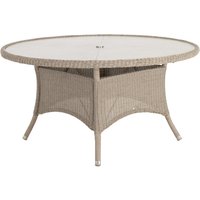 Product photograph of Haverhill Large Glass Top Round Dining Table In Natural Pistachio from Furniture in Fashion