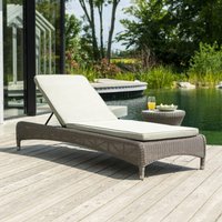 Product photograph of Haverhill Rattan Garden Adjustable Sun Lounger In Grey Dusk from Furniture in Fashion