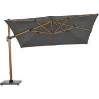 Product photograph of Hawo Deluxe Cantilever Parasol And Granite Base In Teak Effect from Furniture in Fashion