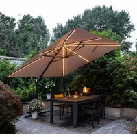 Product photograph of Hawo Lumen Led Square Cantilever Parasol In Sand from Furniture in Fashion