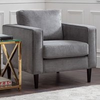 Product photograph of Hachi Chenille Fabric Armchair In Dark Grey from Furniture in Fashion